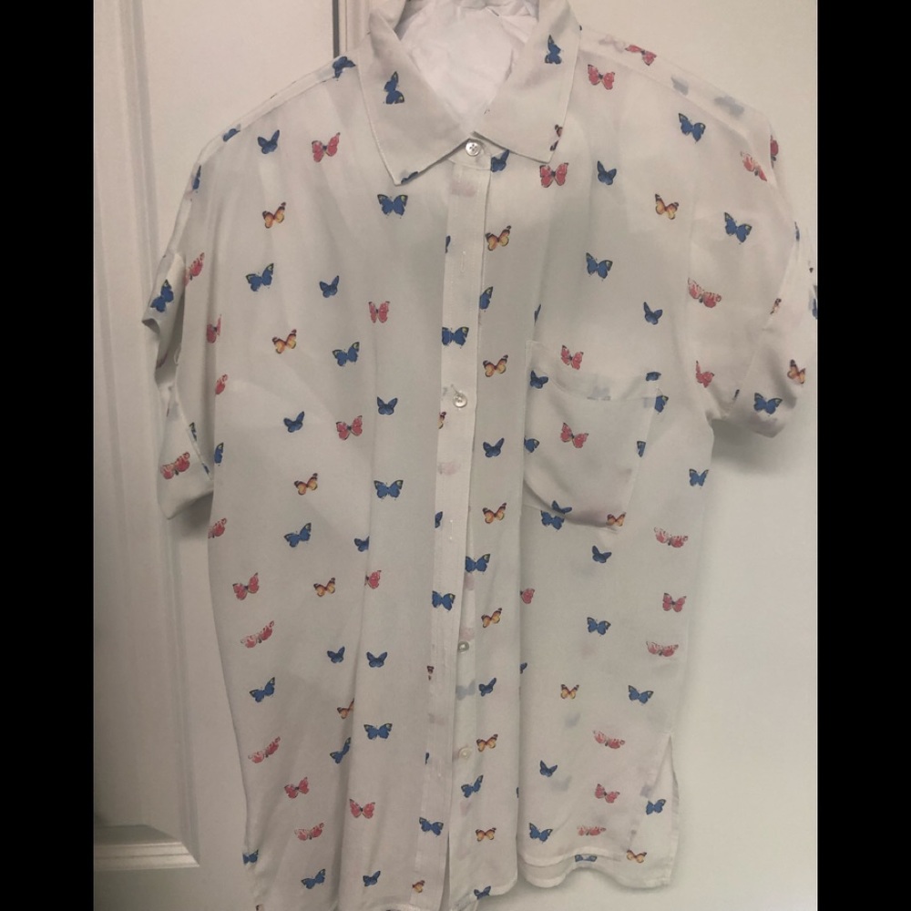 Rails silk button down blouse